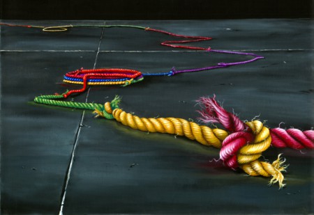 contemporary art by nashville artist k llamas painting of rope and unity