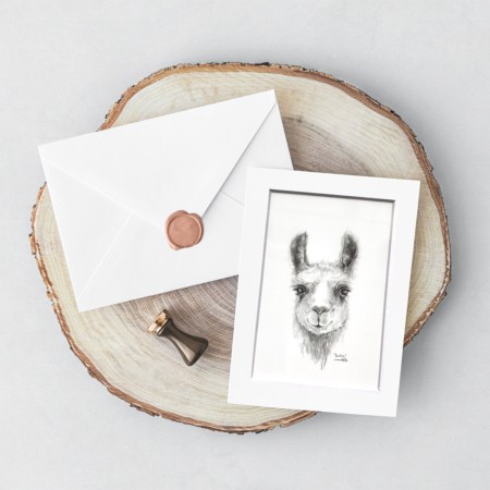 llama art print mini