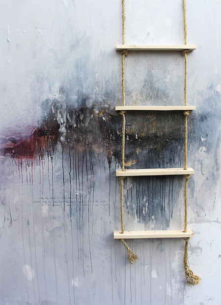 wall art ladder painting by nashville artist kristin llamas