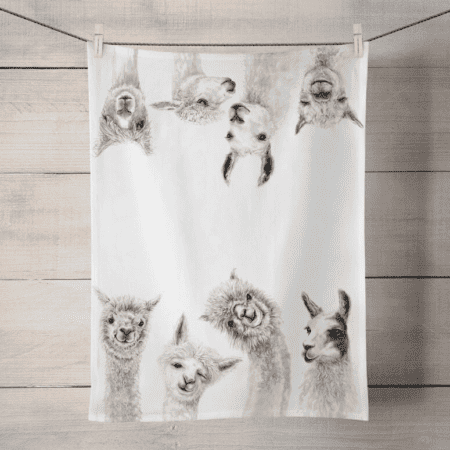 llama towel art