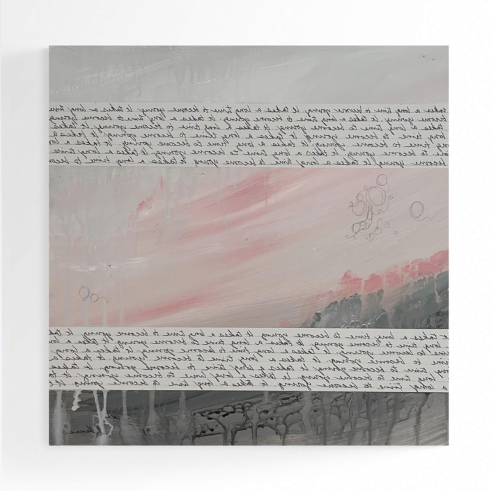 original mirror-written painting by nashville artist kristin llamas