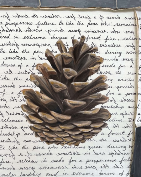 intierior design be like the pine pinecone painting by kristin llamas