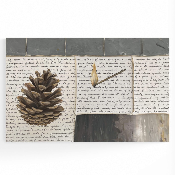 intierior design be like the pine pinecone painting by kristin llamas