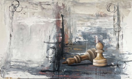intierior design grandmaster chess painting by kristin llamas